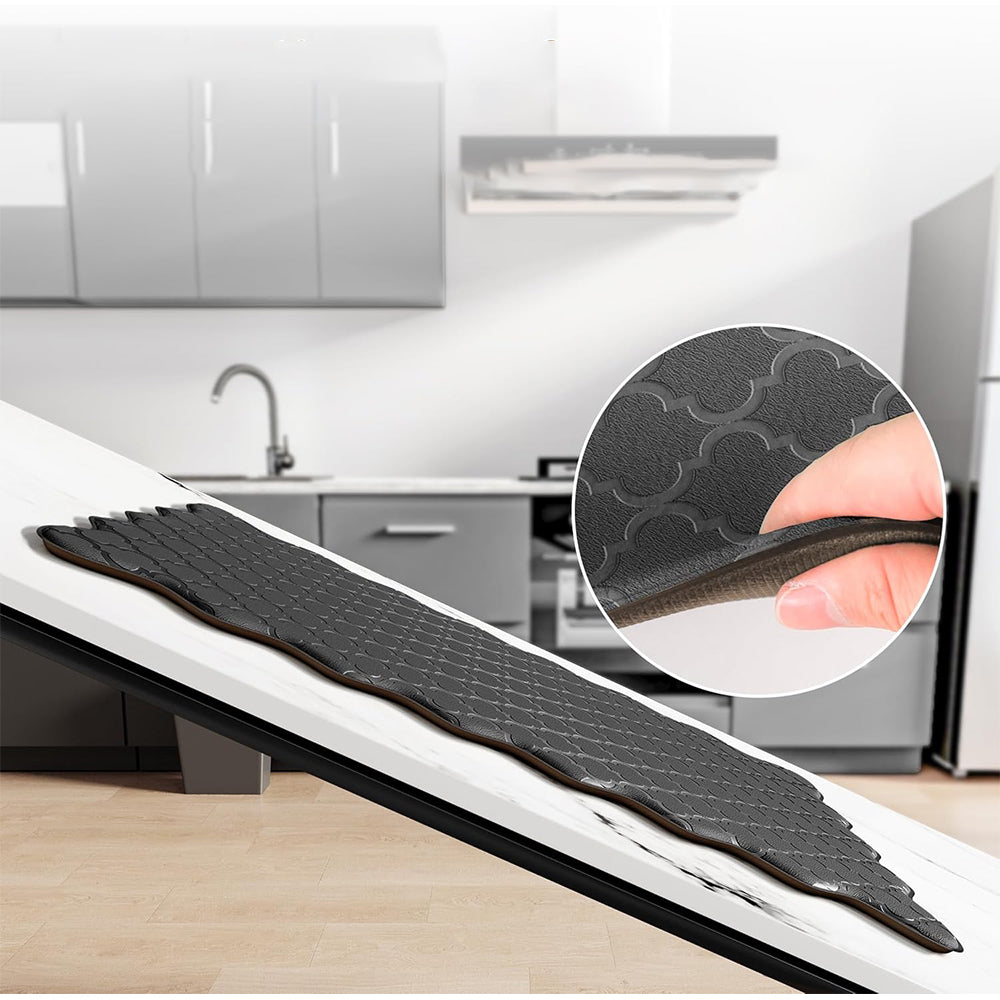 2Pcs PVC Kitchen Mat Set-Black