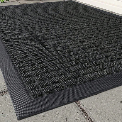 PVC Entrance Floor Mat with Slip Resistant Rubber Backing - Black