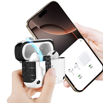 Rugged Protective Case for Airpods Pro 3 with Carabiner Clip and Kickstand-White