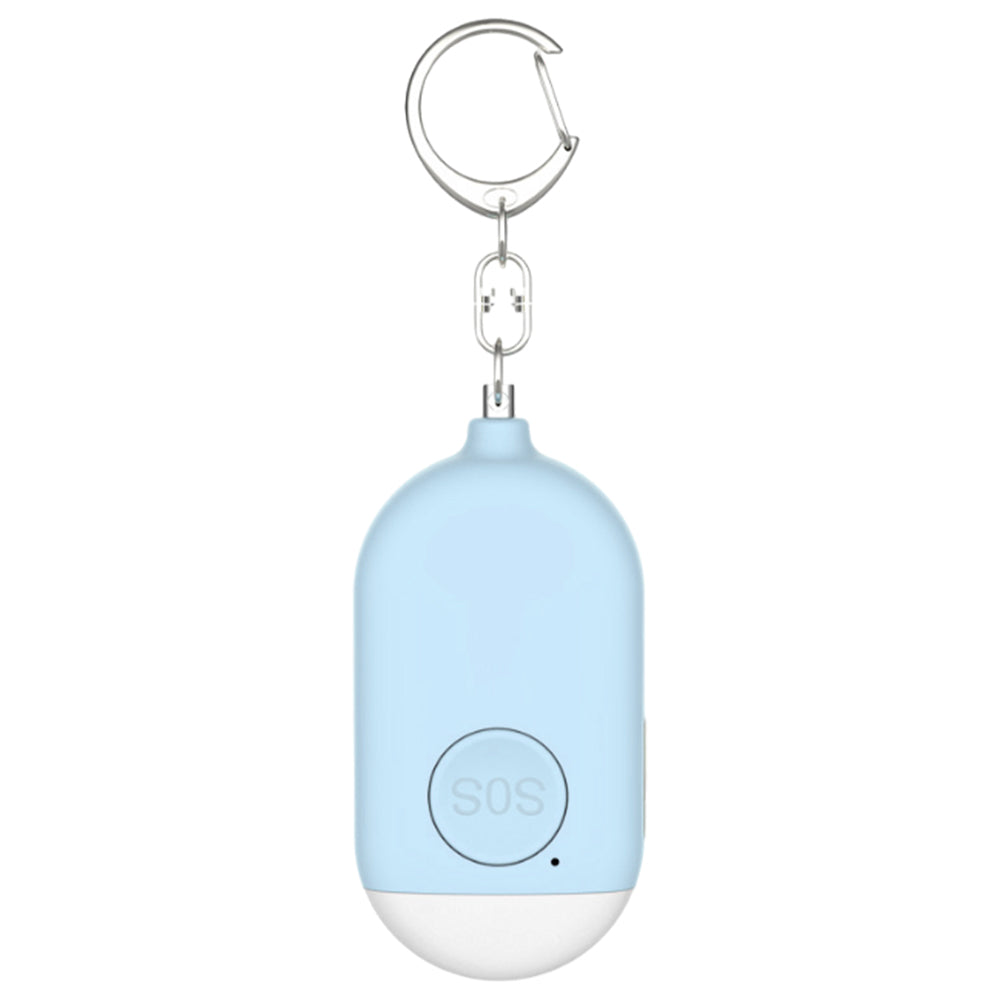130db Personal Alarm Security Alarm with Keychain LED Flashlight Self Defense Alarm Blue