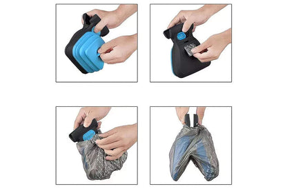 Handheld Pet Pooper Scooper Easy Pickup Cleaner Foldable Pet Poop Grabber -Blue