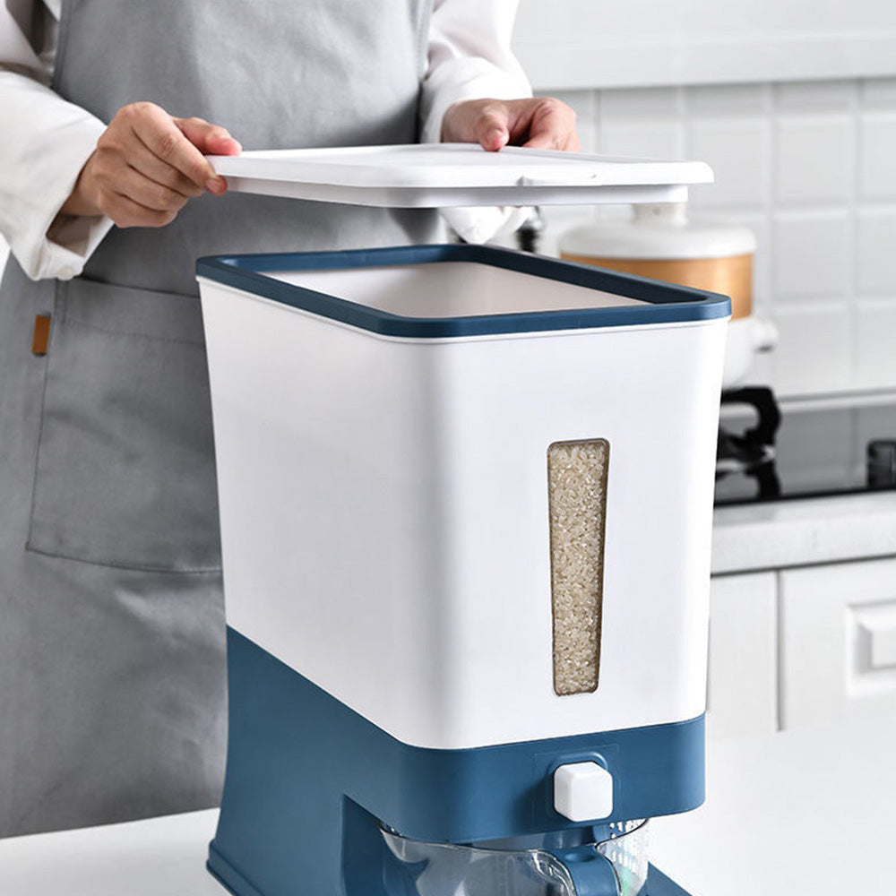 12KG Rice Dispenser Large Food Container Grain Storage Bin with Measuring Cup
