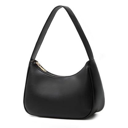 Women Shoulder Bag Elegant Feminine Mini Handbags with Zipper Closure Black