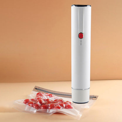 Portable Vacuum Sealer for Food Cordless Handheld Food Vacuum Saver with 5 Pcs Sealer Bags White