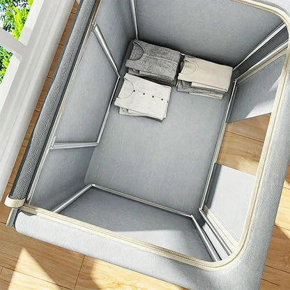 2Pcs Steel Frame Clothes Storage Bag Foldable Underbed Organizer with Window