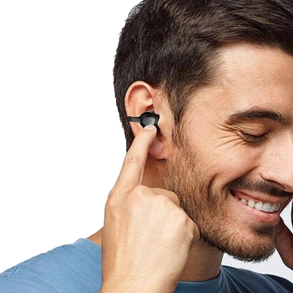 Bluetooth 5.3 Ear Clip Headphones Wireless Sports Earbuds with LED Display Charging Case Black