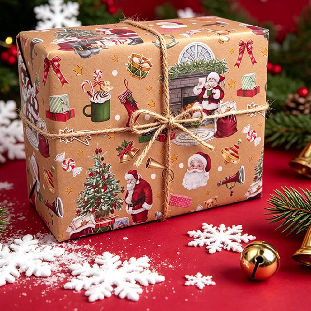 2 Pack Double Sided Christmas Wrapping Paper 4 - Santa Claus