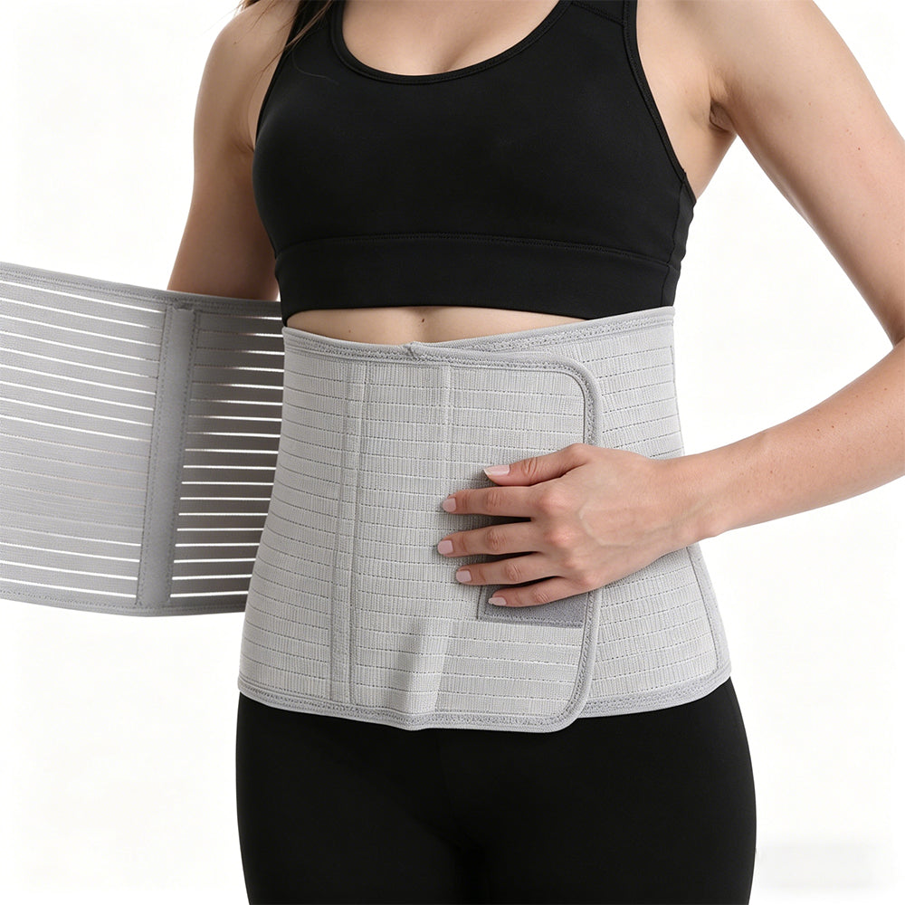 Bamboo Charcoal Fiber Belly Band Postpartum Abdominal Binder for Women-Grey
