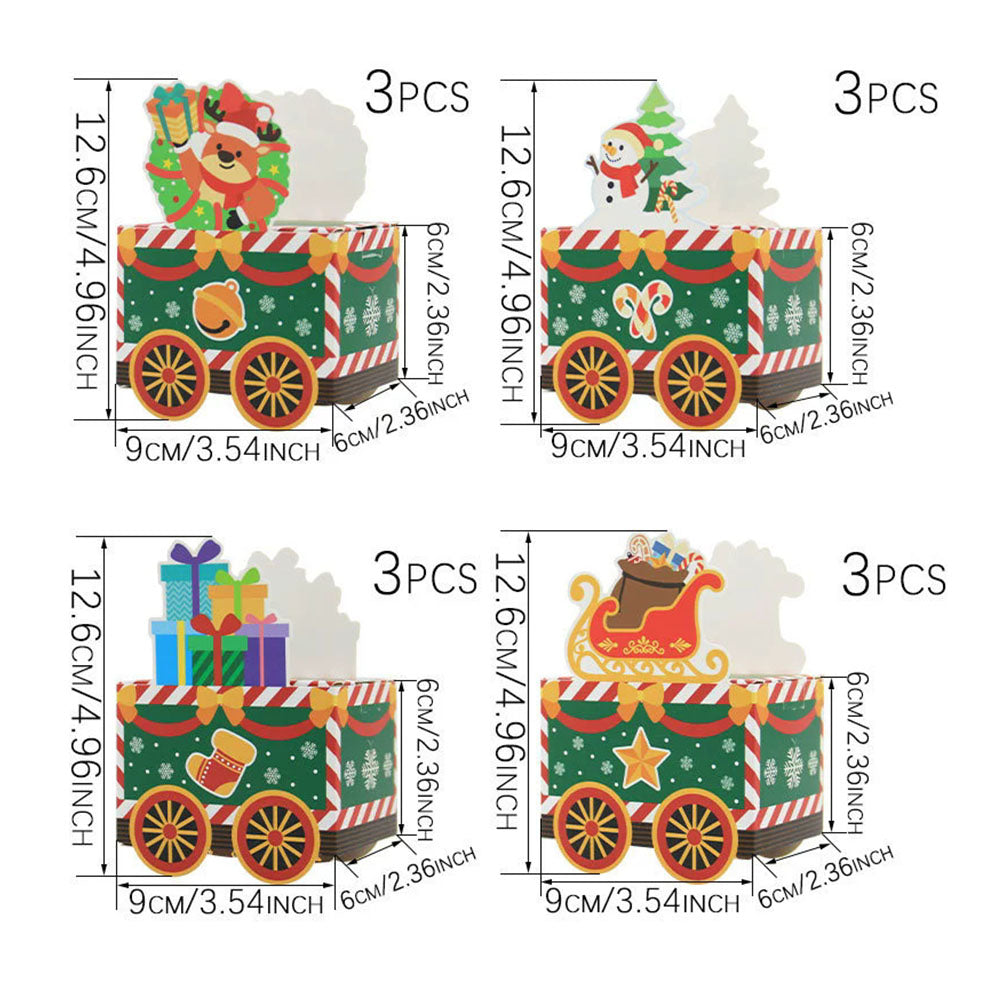 2 Pack 24 Day Christmas Train Advent Calendar with Stickers DIY 3D Paper Countdown Empty Box