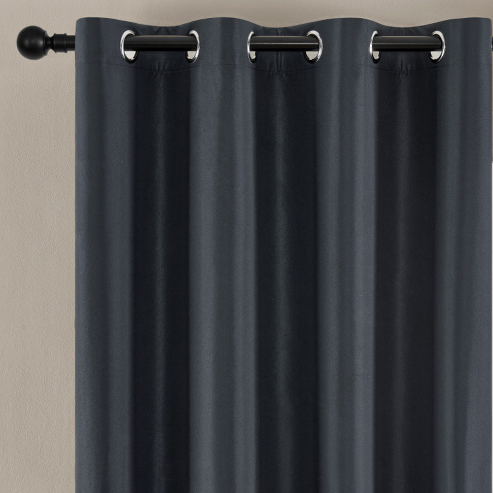 100% Blackout Curtain Panel with Black Liner â€?Heat & Light Blocking Black