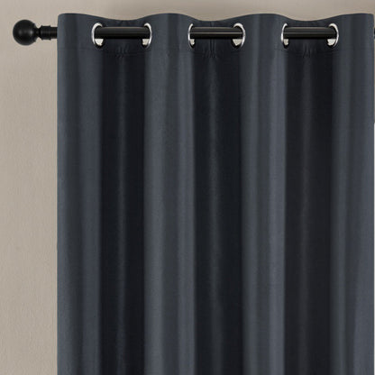 100% Blackout Curtain Panel with Black Liner â€?Heat & Light Blocking Black