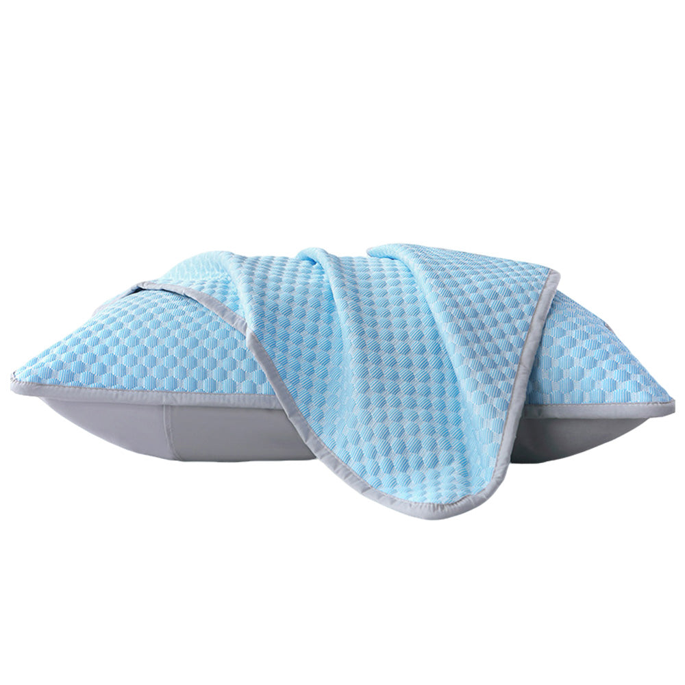 2 Pack 48x74cm Textured Cooling Polyester Pillowcases - Blue