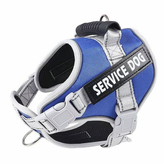 No Pull Pet Dog Harness Adjustable Dog Vest with Reflective Strip Dark Blue