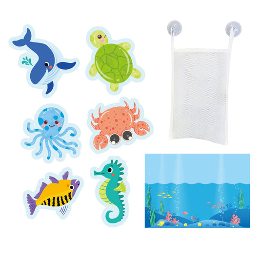 Set of DIY Cartoon Animals Cars Wall Stickers -Blue