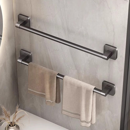 2Pcs 60cm Self-Adhesive Towel Holder Hand Towel Rack No Drilling Robe Hooks Towel Rail