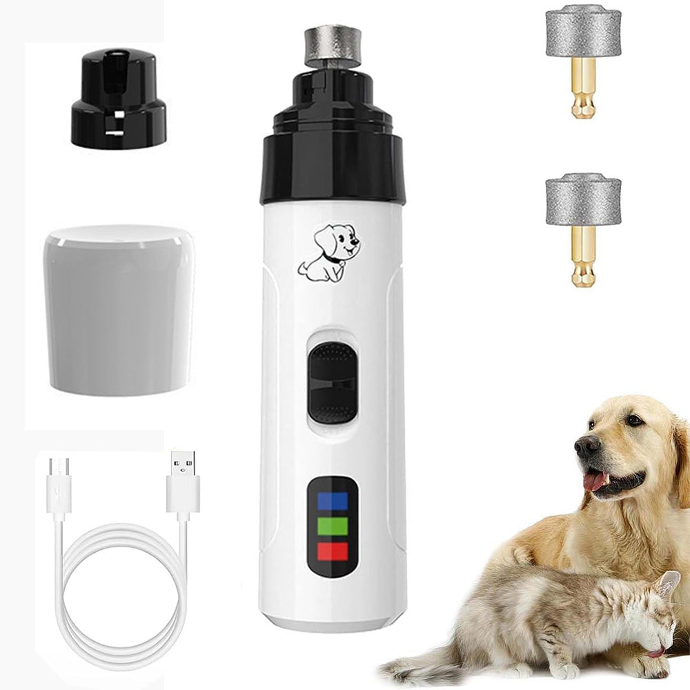 Electric Pet Nail Grinder 2-Speed Toenail Grooming Grinder for Large Medium Dogs Cats