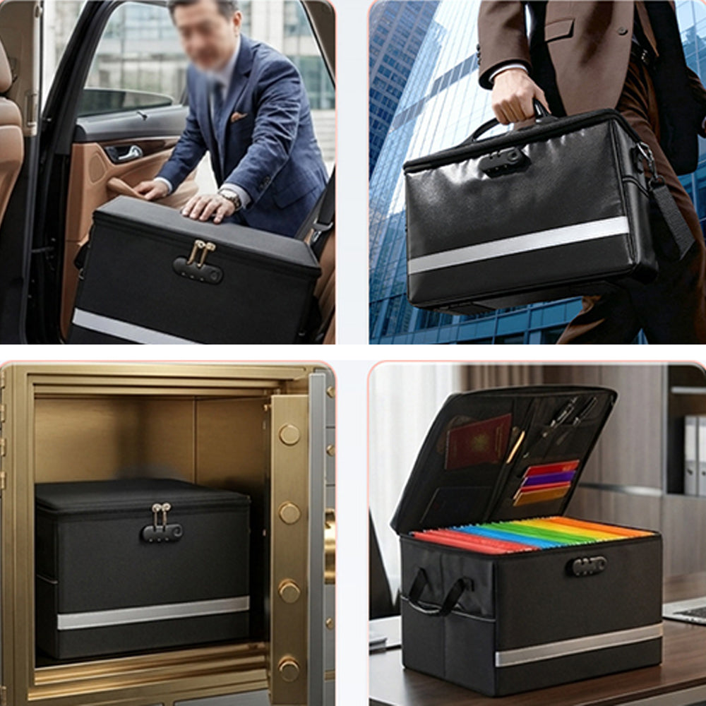 Fireproof Document Box with Combination Lock