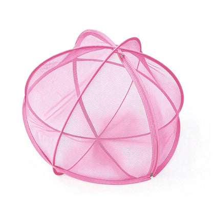 Foldable Pop Up Mesh Pet Playpen Tent with Zipper for Cats - Pink
