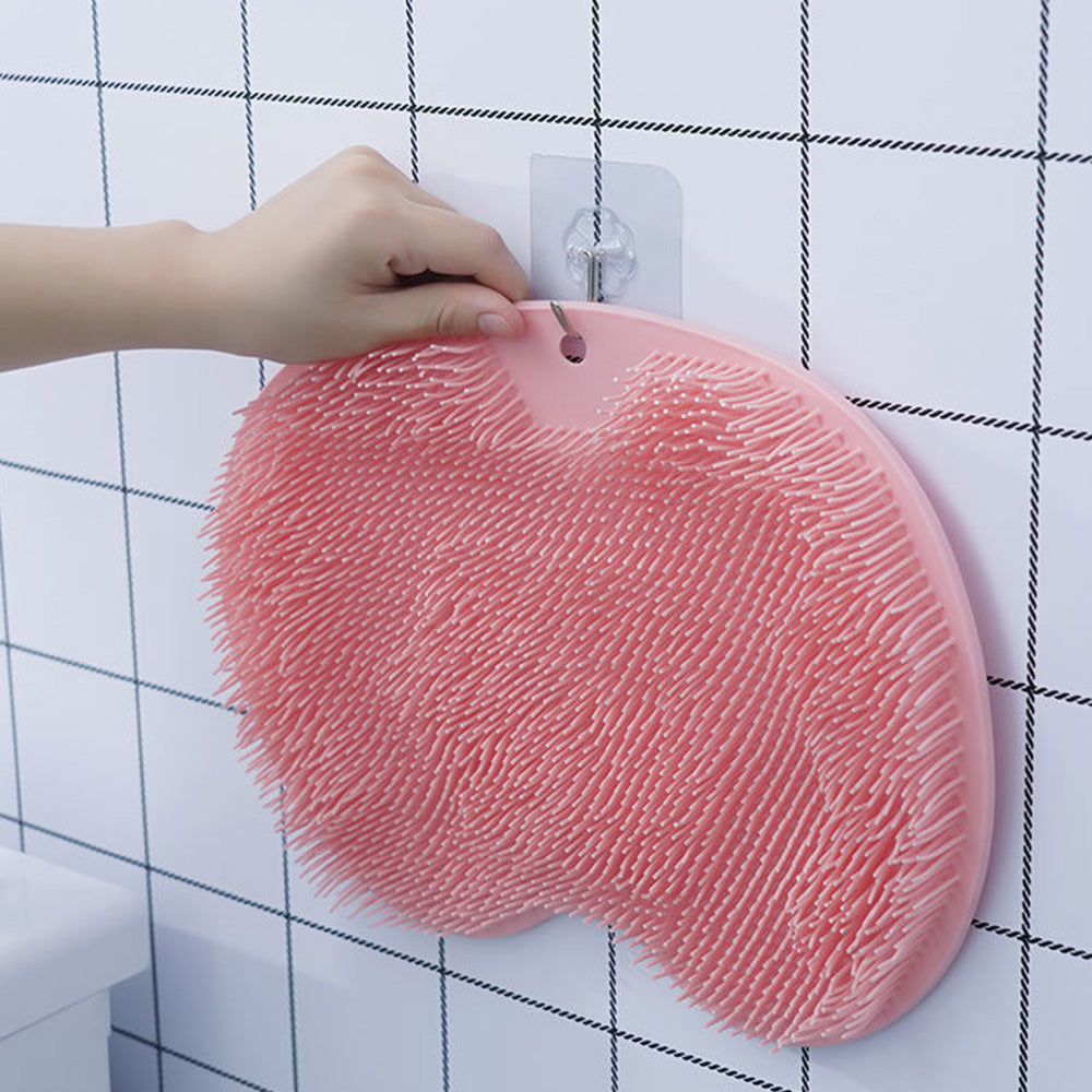 2 Pack Shower Foot Scrubber Mat Back Washer Wall Mounted 2 in 1 Foot Cleaner