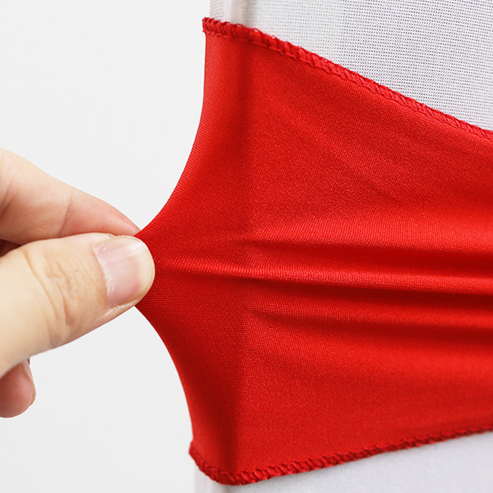30 Pieces Elastic Chair Sashes Bows with Buckle Spandex Chair Bands - Red