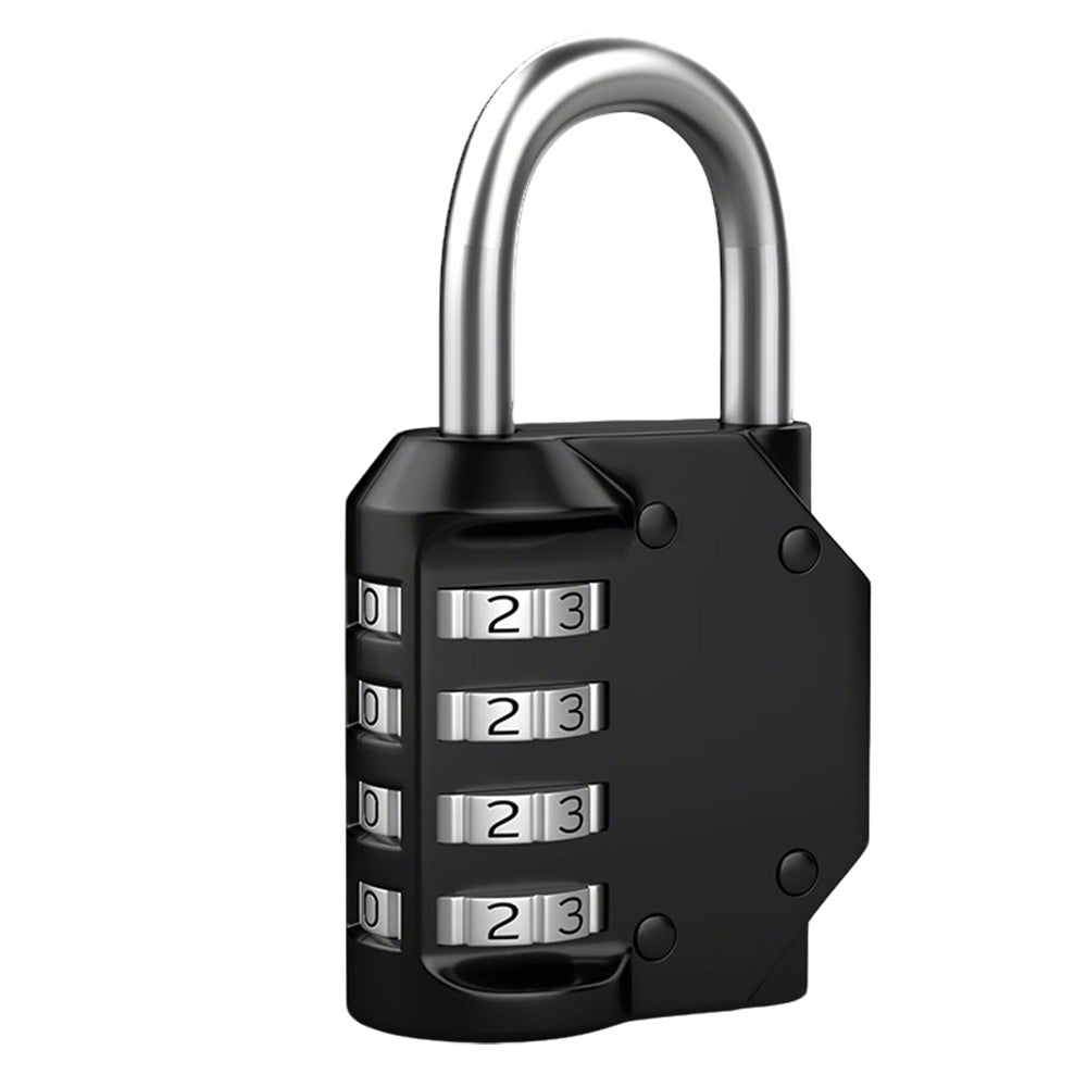 Black Combination Padlock 4-Digit Security Lock for Gym Locker and Luggage