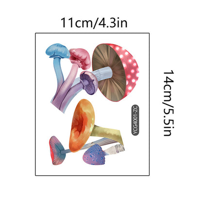 2Pcs Glow in The Dark Mushroom Wall Sticker Luminous Mushroom Light Switch Decals -Multi