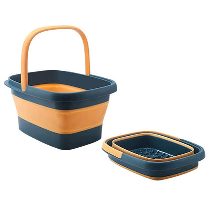 Collapsible Foot Bath Basin for Soaking Feet Foot Tub with Massage Acupoint-Blue