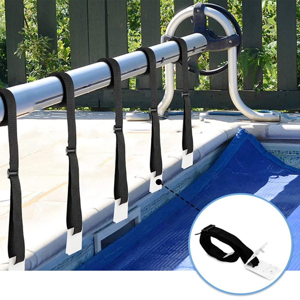 8Pcs Set Straps Pool Cover Reel Attachment Kit for In-Ground Swimming Pool