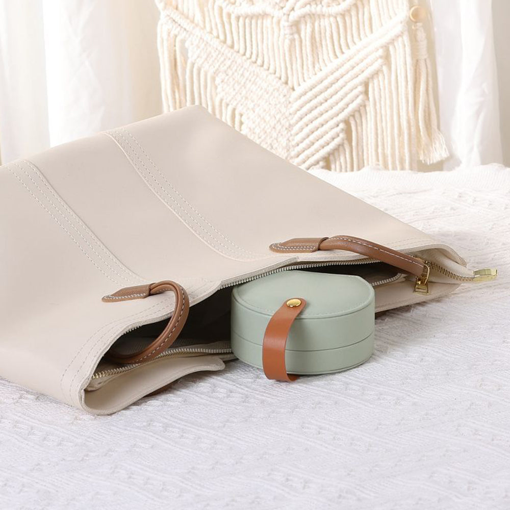 Travel Jewelry Case with Detachable Handle Accessory Organizer Green