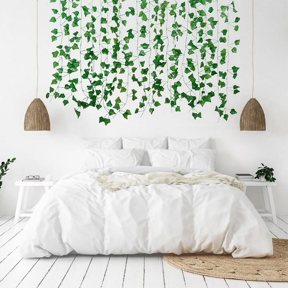 2Pcs 12 X 2M Artificial Ivy Vine Garland Fake Foliage Hanging Leaf Plant for Home Garden Party