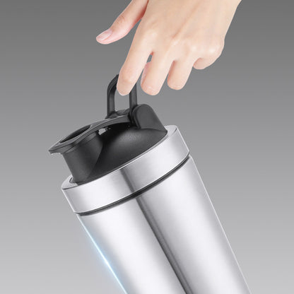 2Pcs 750ml Stainless Steel Protein Shaker Bottle with Mixing Ball