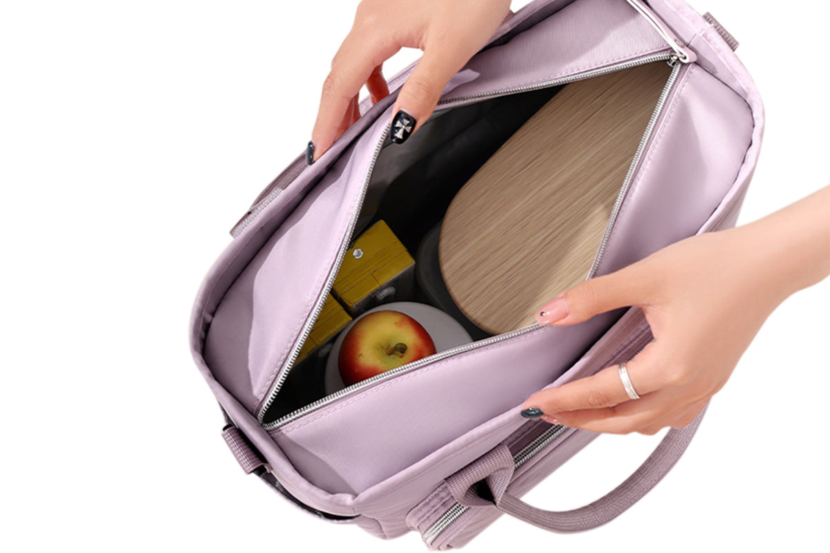11L Large Insulated Lunch Bag Thermal Lunch Box Leakproof Cooler Tote Bag-Purple
