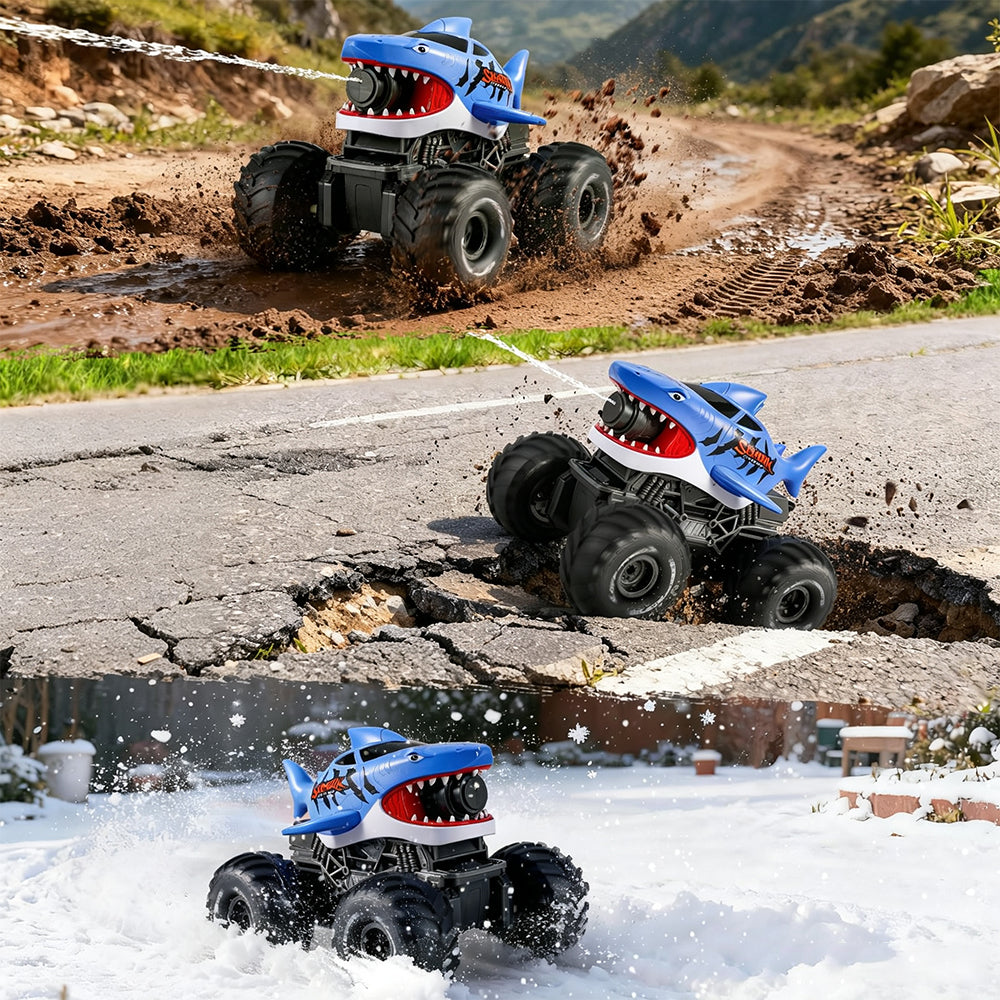 Gesture Sensing Amphibious RC Shark Monster Truck - Blue