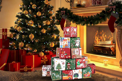 24Pcs DIY Christmas Advent Calendar Box for Candy Make Your Own Advent Calendar