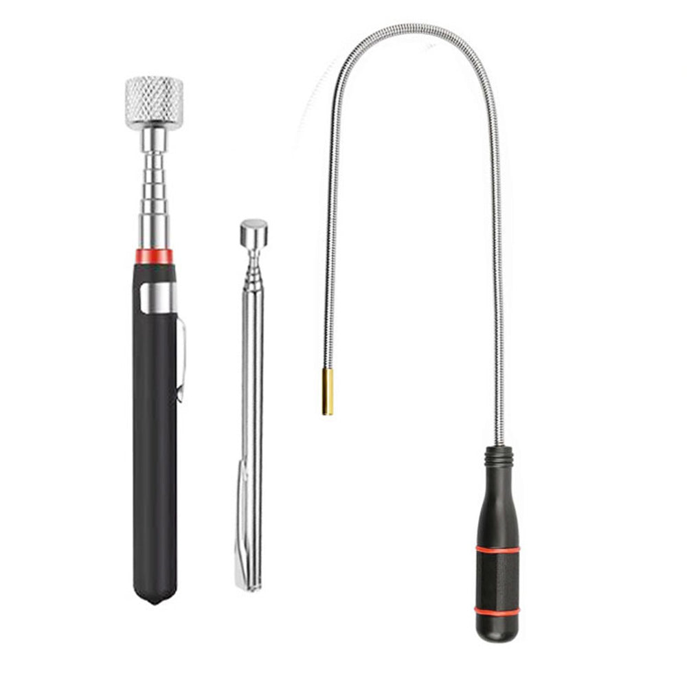 3Pcs Set Telescoping Pick-up Tools Bendable Spring Stick for Metal Objects