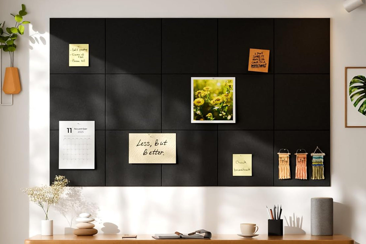 12 Piece Large Felt Bulletin Boards - Black
