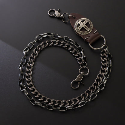Punk Pant Chain Key Jean Wallet Chain - Double-layer Brown