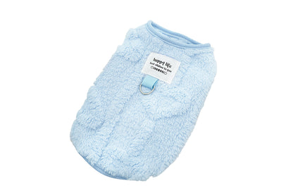 Sherpa Fleece Dog Jumper Sweater with D-Ring for Small Dogs Chihuahua Yorkshire -Blue