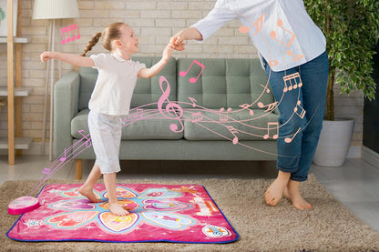 Dance Mat Pink Princess Toys for Girls Electronic Dance Pad with 7 Game Modes Musical Mat Christmas Gift
