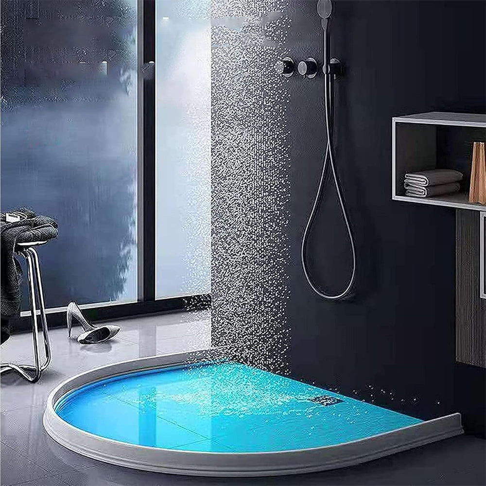 2Pcs Silicone Shower Splash Guard Curved Waterproof Strip