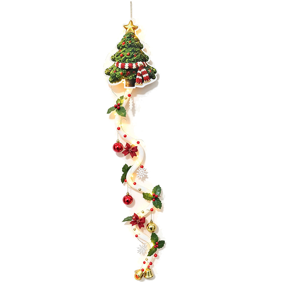Glowing Christmas Door Hanger DIY Christmas Door Decor For Adults - Christmas Tree