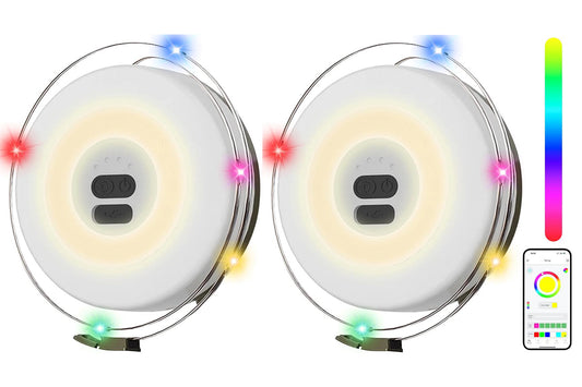 2Pcs Rechargeable Camping String Light 7M 58LED APP Control RGB Tent Fairy Lights for Outdoor Garden Party Yard Hiking
