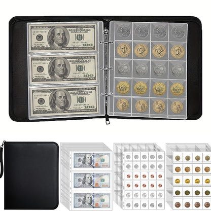 Fireproof Coin Collection Album for Coin Currency Collection Supplies and Stamps