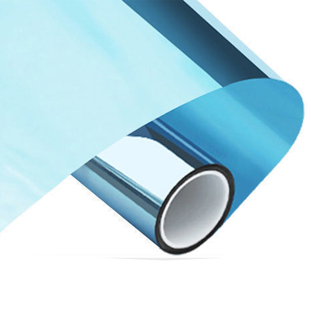 3-Meter Static Cling Sunlight Blocking Window Film One-Way Privacy Window Film Blue