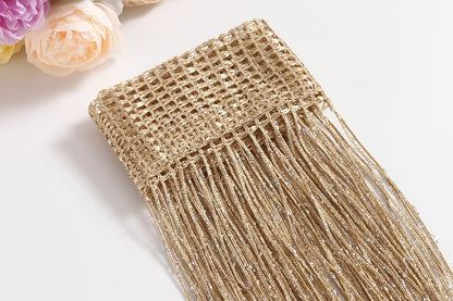 Shimmer Tassel String Door and Window Divider Curtain - Champagne