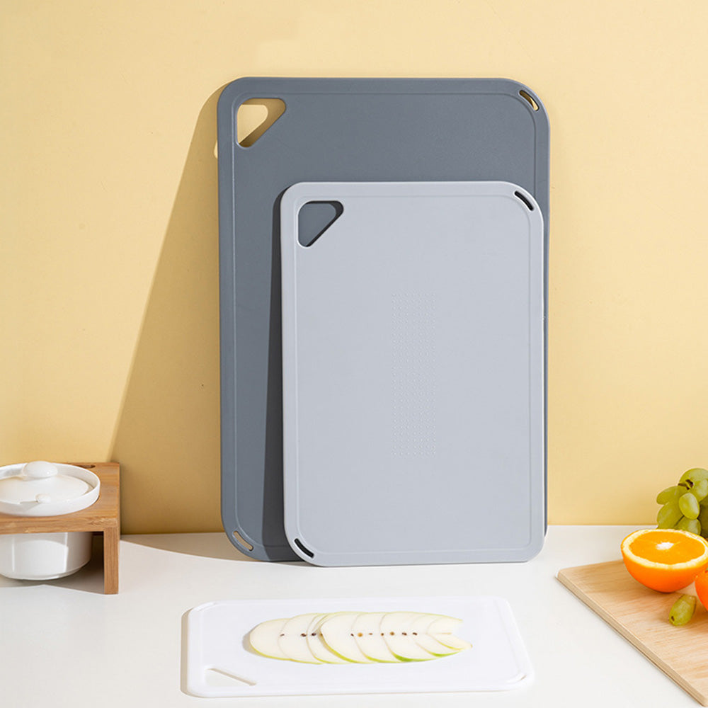 3 PCS Plastic Cutting Board Set with Hanging Loop -Grey