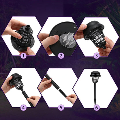 4 Pack Solar Bug Zapper Purple Light Outdoor Bug Zapper