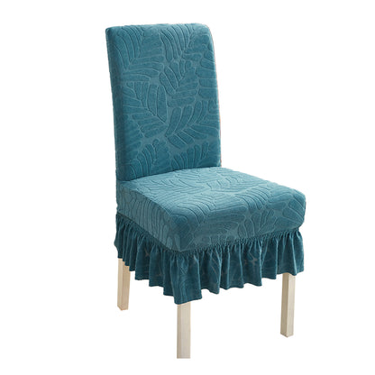 2Pcs Ruffled Skirt Stool Slipcover Stretch Spandex Chair Protectors Short Kitchen Chair Seat Cover -Blue