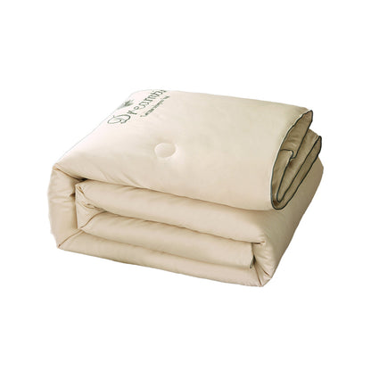 4 Pieces Set Summer Cool Feeling Bedding Set Air Conditioning Comfy Comforter Pillowcase Bed Sheet Khaki