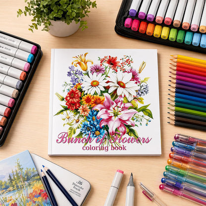 2 Adult Coloring Books with 24 Floral and 24 Butterfly Designs
